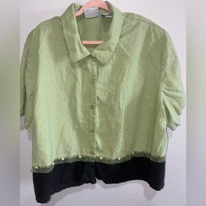 Chic Two-Tone Button-Down Shirt